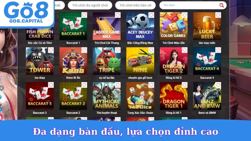 Đa dạng bàn đấu, lựa chọn đỉnh cao